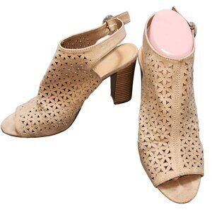 Madden Girl Women’s Beverrly Micro Heel Peep Toe Sandals Sand Sling Back 7/7.5